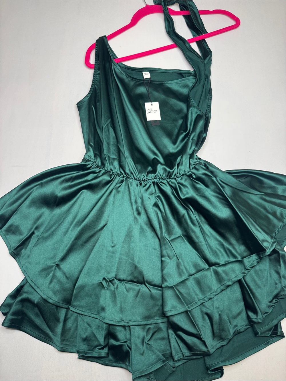 Emerald Green Satin Dance Dress for Women